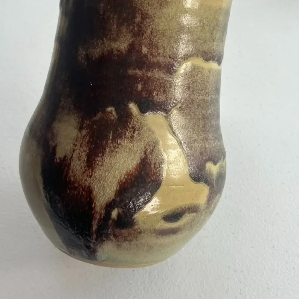 Signed Studio Art Pottery Vase Glazed Hand Thrown Signed Stoneware Frances